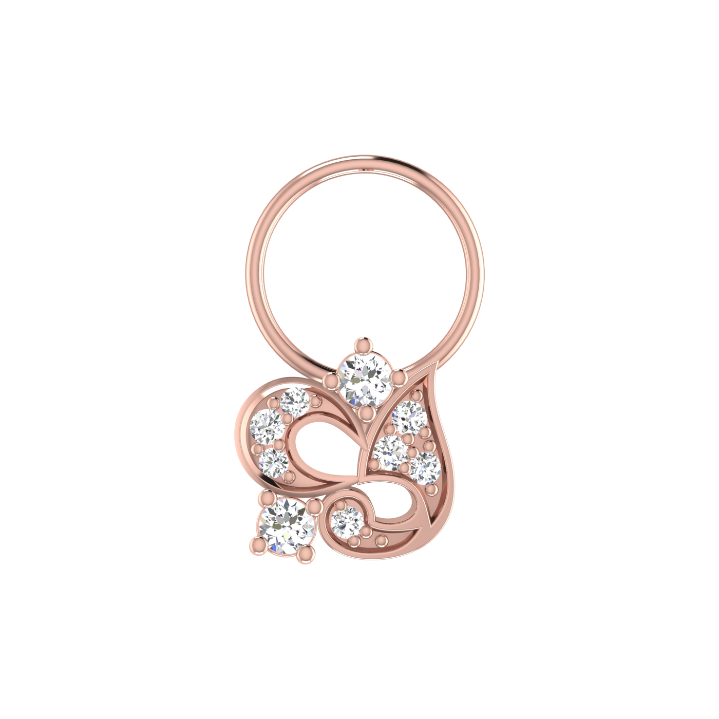 0.11 Carat Natural Diamond Nose Pin - HI Color, VS-SI Clarity.
